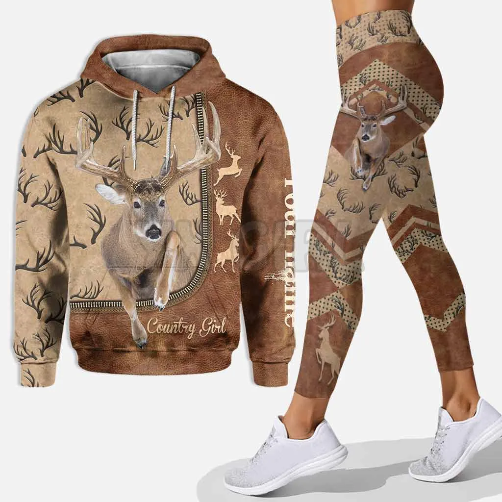 YX Girl Country Girl - Hunting Custom You Name Combo Hoodie + Legging  3D Printed Apparel