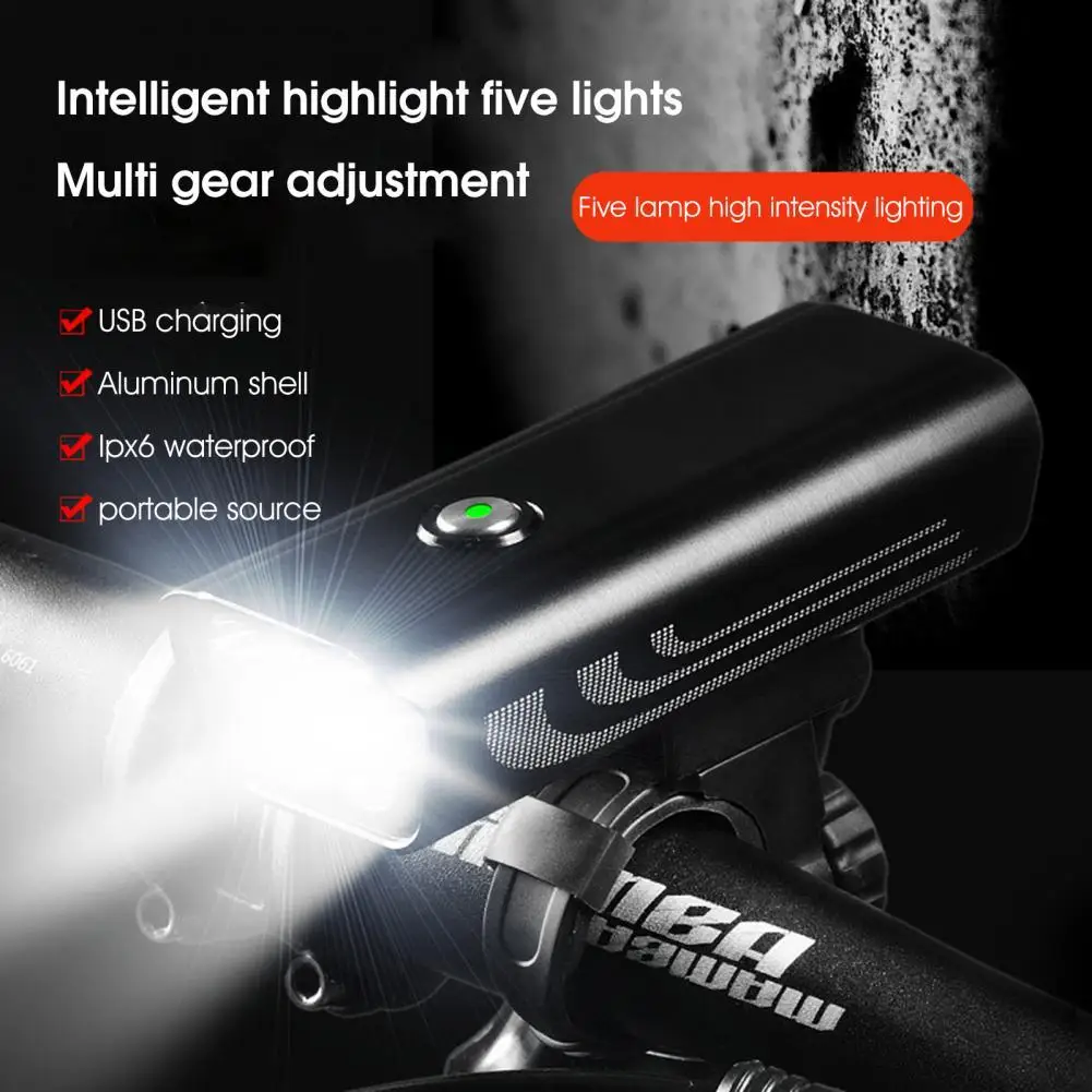 

Bike Headlight USB LED Strong Light Aluminium Alloy Anti-deformation Front Back Headlight Lamp Flashlight Bike Accessories