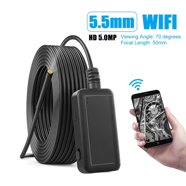 0.2in 5MP IP67 6 LEDs WiFi Endoscope Borescope Inspection Camera for IOS / Android Smartphones WiFi Borescope WiFi Endoscope 1