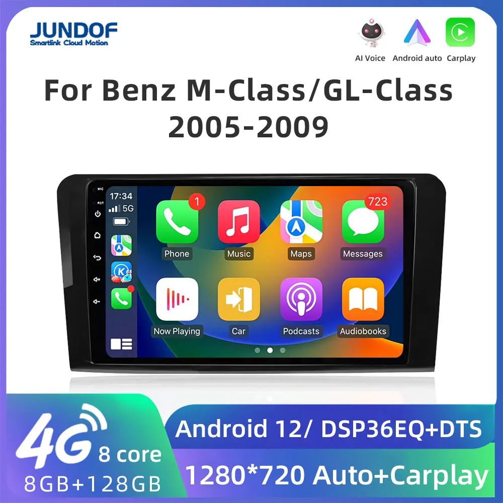 

Jundof 2 DIN Android 11 Car Radio For Mercedes Benz ML GL aW164 ML350 ML500 GL320 X164 ML280 GL350 GL450 Carplay Auto Audio