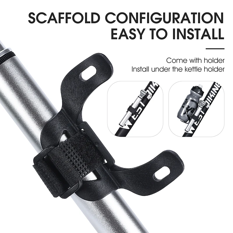 WEST BIKING Portable Bicycle Pump 300PSI High Pressure Bike Air Pump Bike Tire Inflator Schrader Presta Valve Cycling Hand Pump