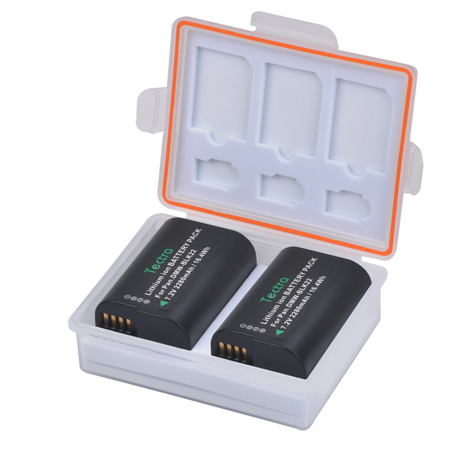 Batteria Ad Alta Capacità 2280Mah Dmw-Blk22 Con Scatola Di Immagazzinaggio Della Batteria Per Fotocamere Digitali Panasonic Lumix Dc-S5, Gh5 Ii, Gh6