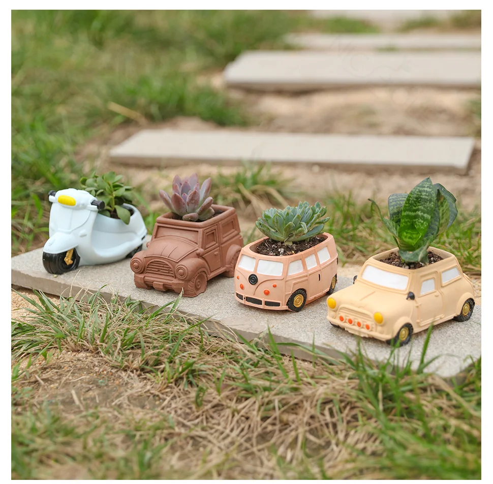 

Retro Mini Car Mold DIY Epoxy Resin Cement Gypsum Clay Silicone Flowerpot Making Mold Home Gardening Decoration