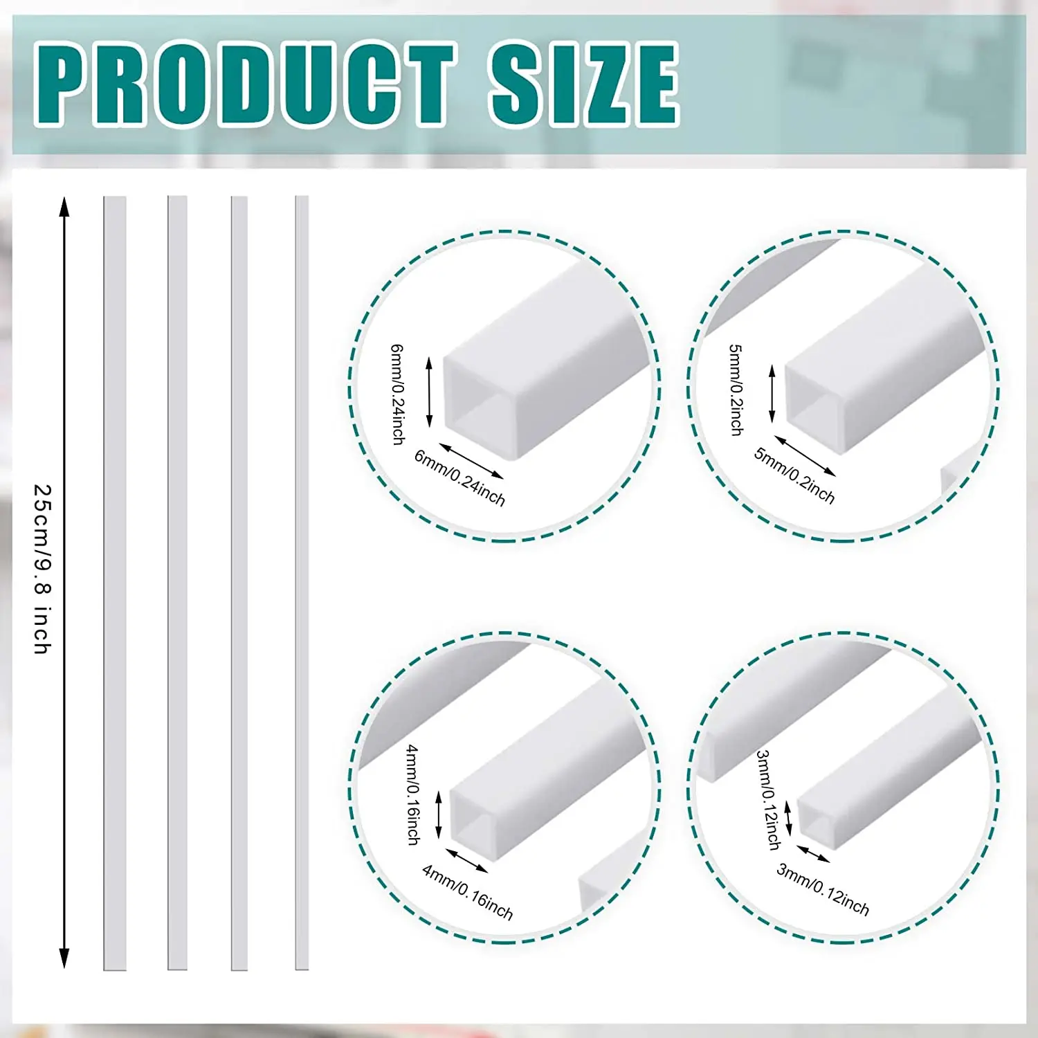 5/10pcs ABS Square Plastic Pipe For DIY house sand table model building