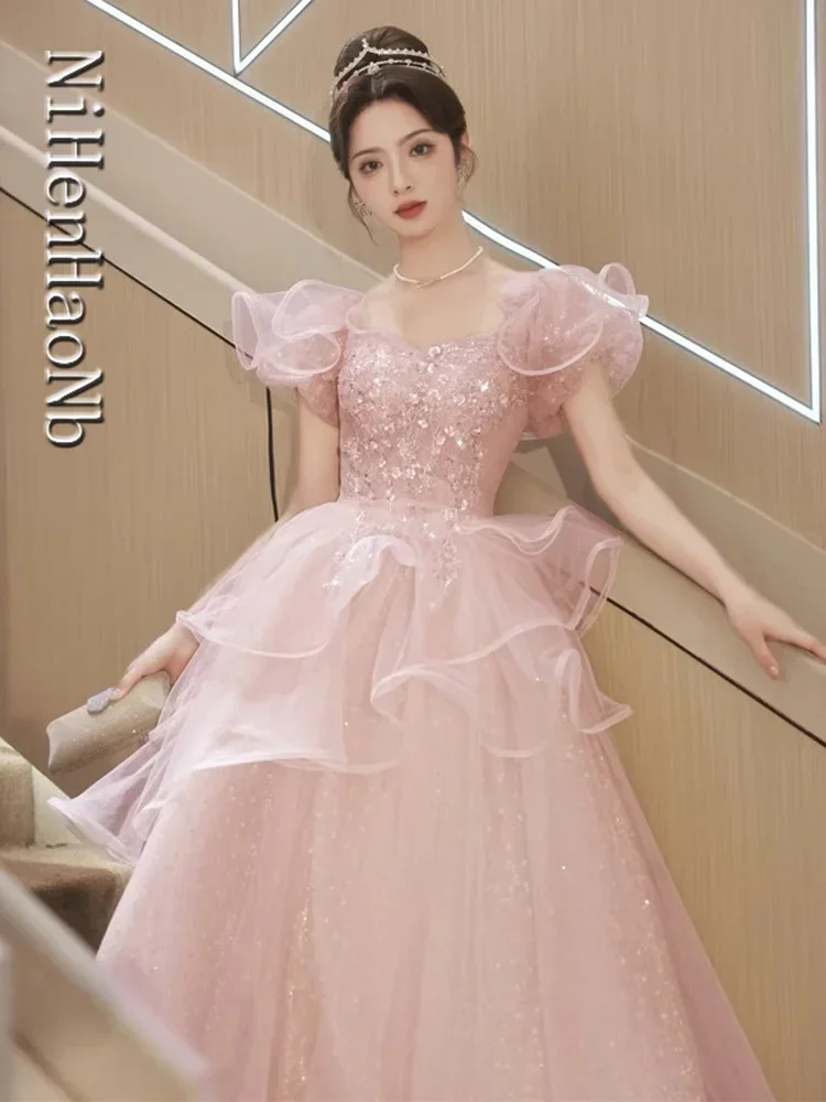 Singer 90s Pink Outfit Ball Gown Vestidos Super Cool 2024 Beautiful  Charming Ball Gown Women's Wedding Dresses Sexy O