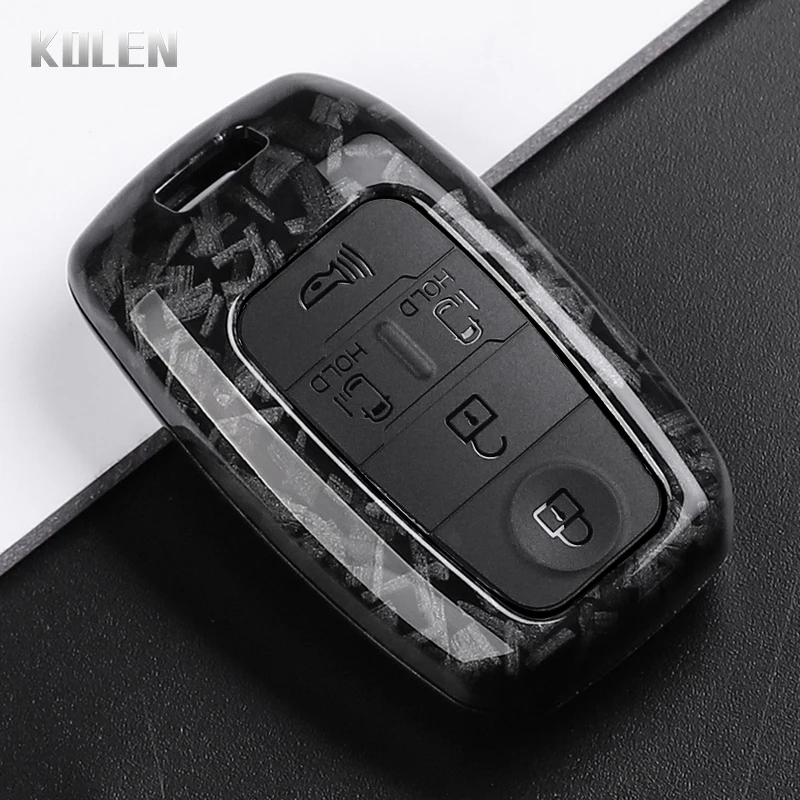 Sleek Carbon Fiber Style Car Key Case Cover