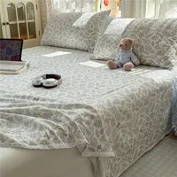 Drap plat doux imprimé, linge de lit doux pour la peau, drap de Style dentelle pour la maison, sábanas para cama (taie d'oreiller nécessaire de commande) 4