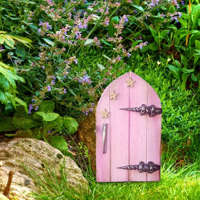 Tündérajtó Mini Elf Ajtó Beltéri Szabadban Használjon Udvari Művészeti Mese Világkerti Szobrászat Kültéri Dekoráció Kiegészítőket - Image 3