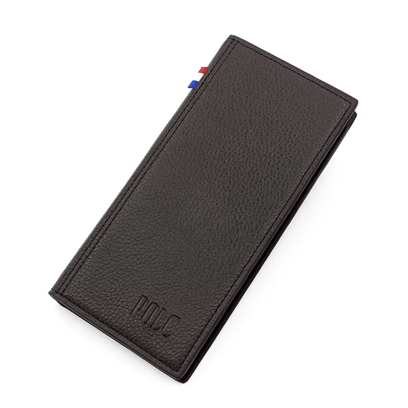 New Men's Long Wallet, Simple Business Pu, Three-fold Multi-function, Multi-card Bag