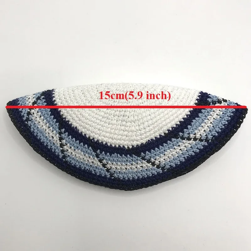 Traditional Jewish Yarmulke 15cm/16cm/17cm Hand Made Knit Kippah Judaica Yamaka Kippot Hat For Men