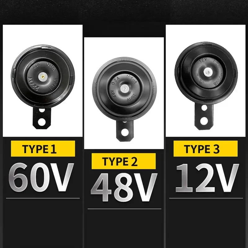 Motorcycle Electric Horn Bicycle Electronic Horn Scooter Horn Motorycle Horn Universal 12V Scooter Tricycle Iron 24V 48V Electric Bicycle Honking Horn 105db Waterproof Dustproof