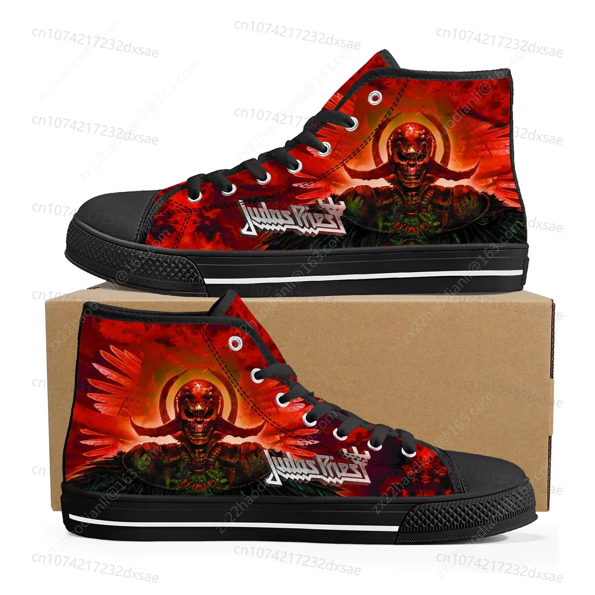 Judas Priest Heavy Metal Rock Band High Top High Quality Sneakers Men Women Teenager Canvas Sneaker Casual Custom Couple Shoes