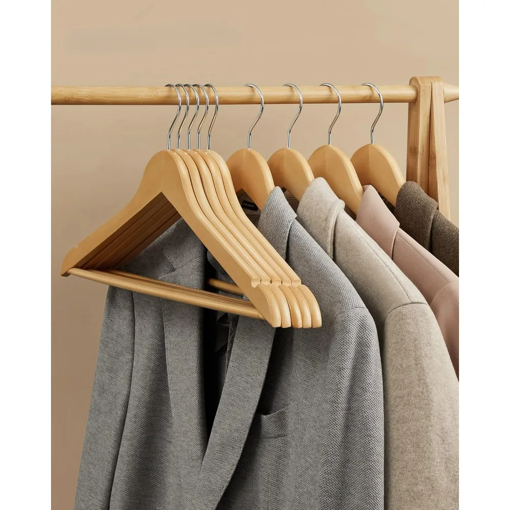 Wooden Coat Hanger Solid Wood Hangers Non-Slip Clothes Hangers Notches in Shoulder Area 360&deg; Rotating Hook 10pcs clothes hanger storage hanger
