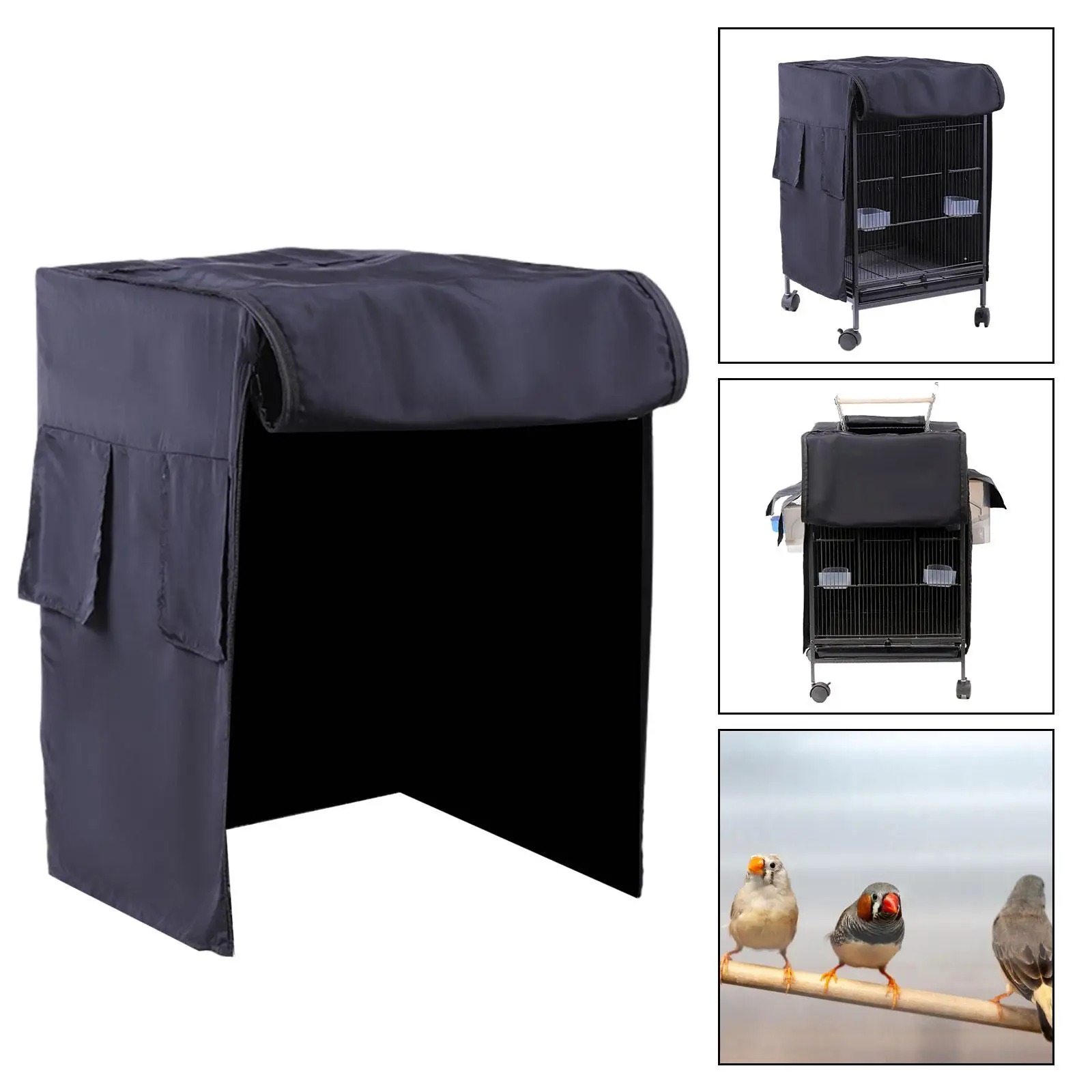 Copertura Per Gabbia Uccelli Antivento E Traspirante – Tessuto Con Cerniera, 60x40x40 Cm, Protezione Da Freddo E Polvere