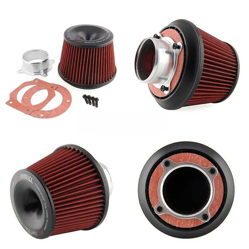 3-Inch-Universal-Car-Air-Cleaner-Intake-Filter-75mm-Dual-Funnel-Adapter ...