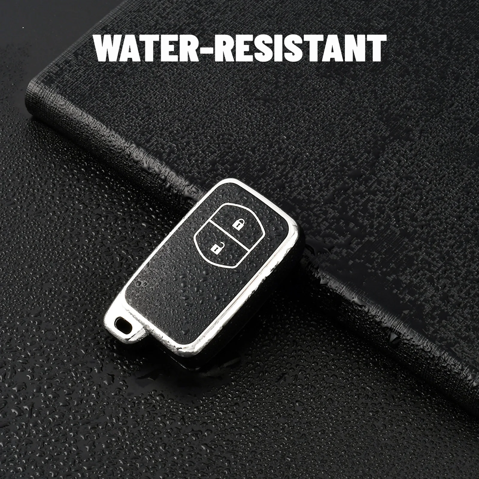 Premium TPU Car Remote Key Case Cover for Keyless Entry Fobs, 2-Button Design