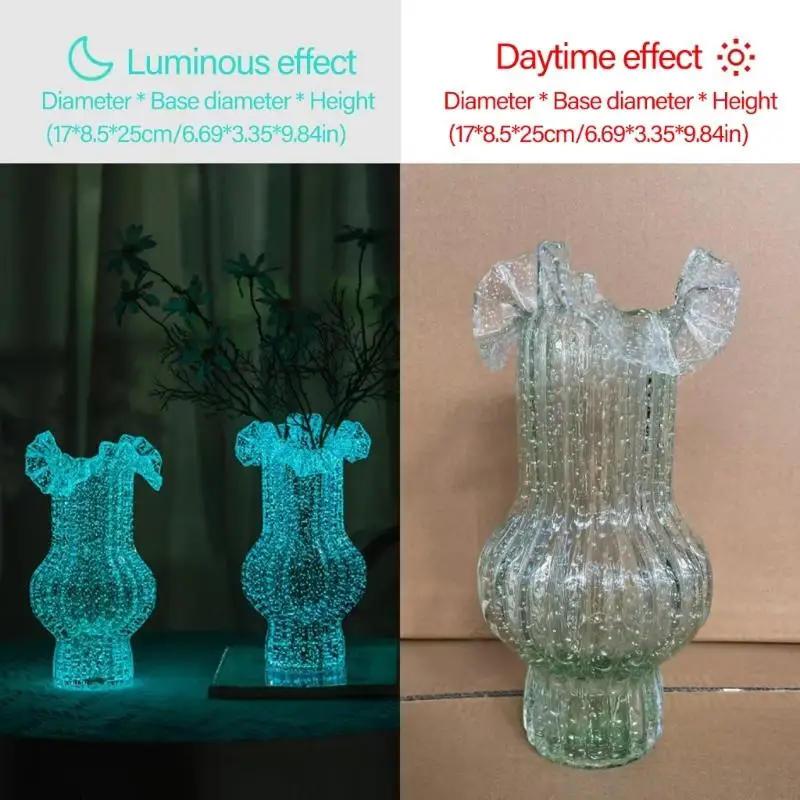 Fluorescent Glows In Dark Glass Vases for Stylish and Sophisticated Room Accent 2