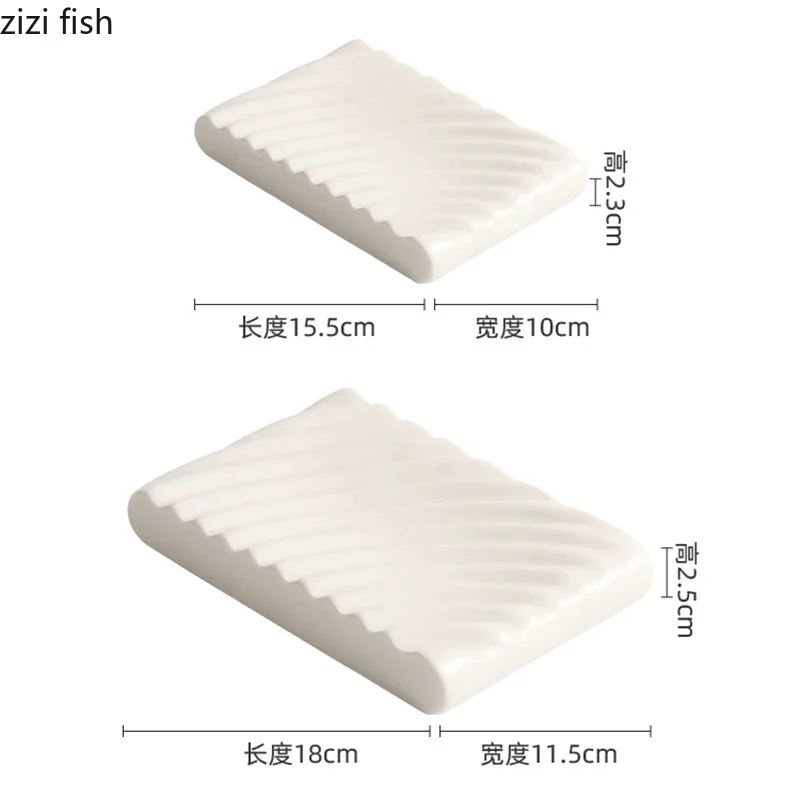 White Double-layer Ceramic Dinner Plate Irregular Texture Dessert Plate Dim Sum Sushi Dish Restaurant Specialty Tableware
