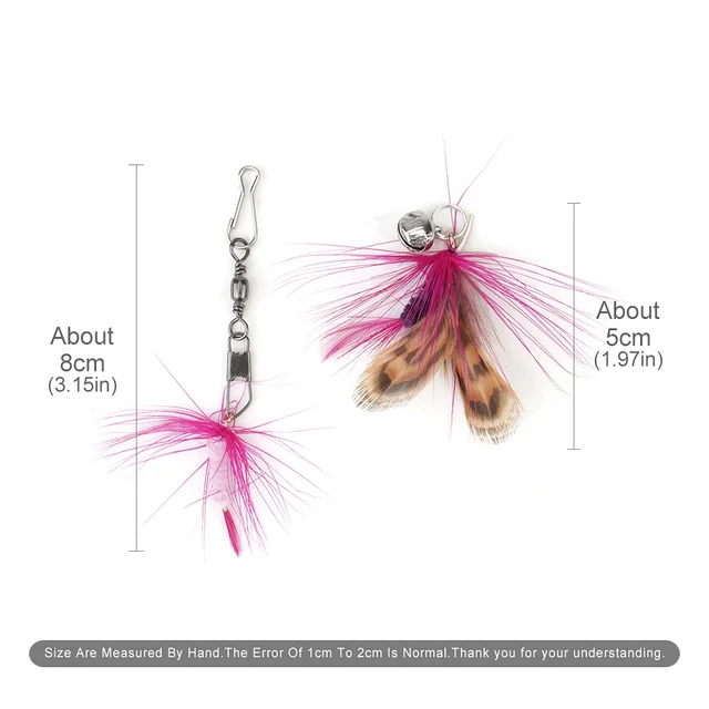 10pcs Small Feather Cat Toy DIY Replace Cat Teaser Stick Replacement Pet Toy Accessories 5