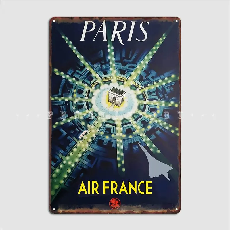 

Concorde Paris Metal Sign Wall Decor Cinema Printing Cinema Living Room Tin Sign Poster