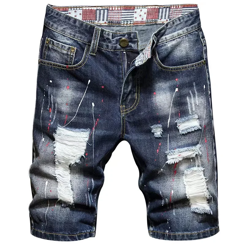 Jeans Skinny Homme FUNMOON - Style De Mode Élégant - Effiloché Déchiré