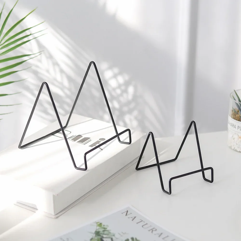 Iron Art Magazine Display Stand Dish Rack Plate Bowl Picture Frame Photo Book Pedestal Holder Storage Ornaments Home Decoration