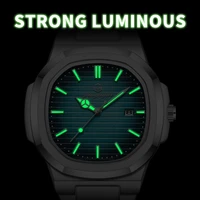 Nouvelle Montre Militaire de Luxe 2026 pour Homme, Carrée, Étanche, Lumineuse, Date et Jour, en Acier Inoxydable, à Quartz, avec Boîte 5