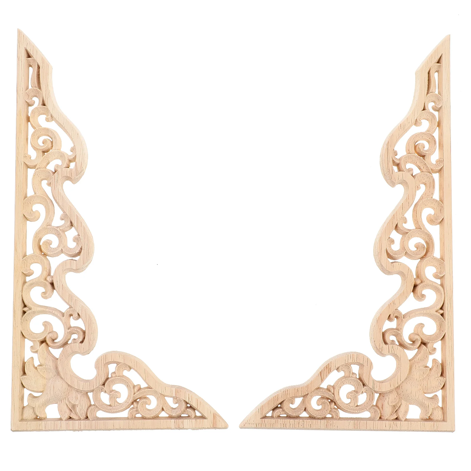 

2 Pcs Furniture Decal Wood Carving Decals Decor Ceiling Appliques for Unpainted Frame