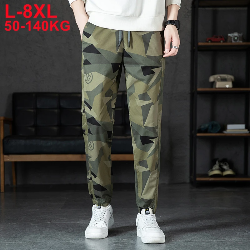 

Men's Camouflage Pants Streetwear Large Size 8xl 7xl Cargo Pants Elastic Waist Joggers Male Trouser Hip Hop Camo Sweatpant