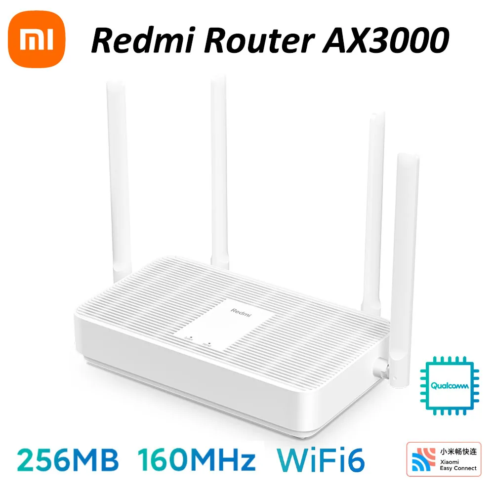 

XIAOMI WIFI Router Redmi AX3000 Router wifi6 160MHz High Bandwidth OFDMA Efficient Transmission 2.4GHZ 5GHZ Mesh WIFI Networking