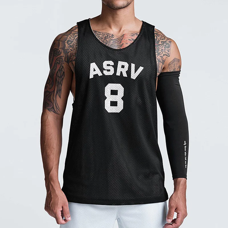 Mens Muscle Quick Dry Mesh Vests Sports Sleeveless Tank Top Solid