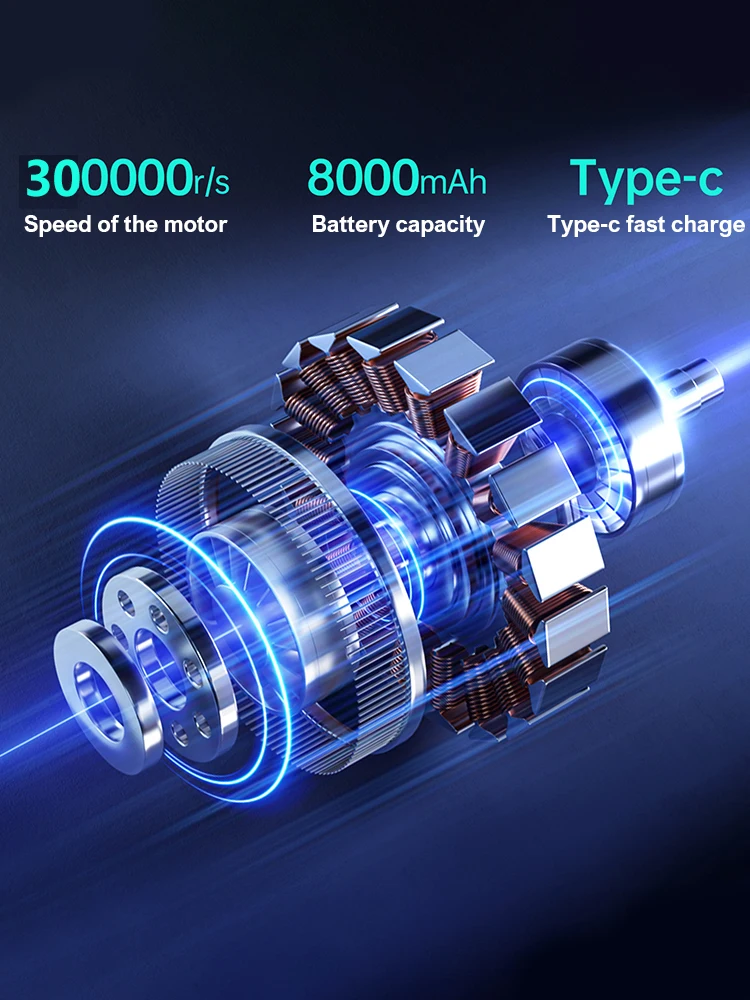 Electric Air Duster 300000 RPM 8000mAh Pocket Dust Blower for Car