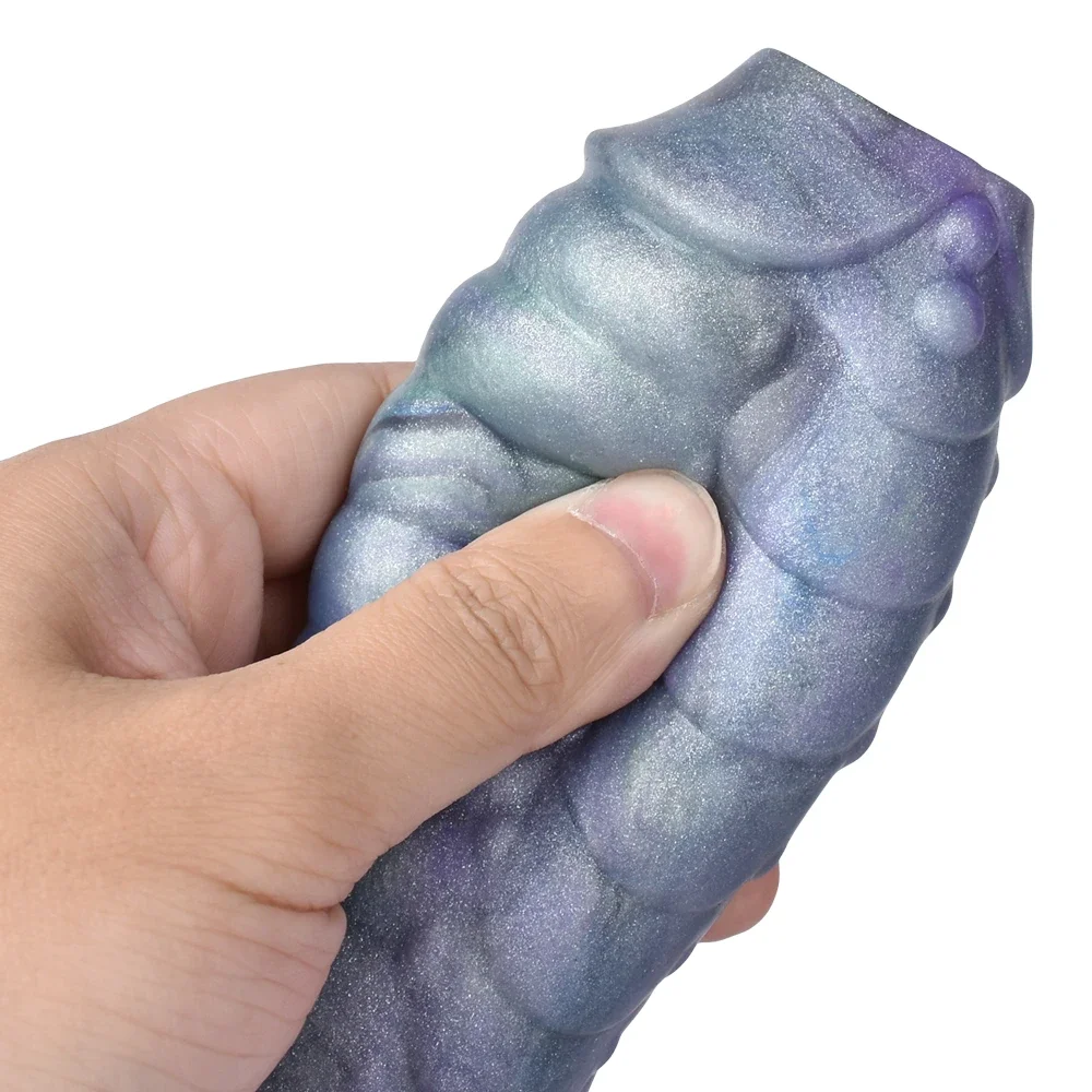 Soft Silicone Fantasy Ribbed Dragon Penis Sleeve Men Hollow Dildo Sheath Stretchable Cock Enlargement Male Masturbator Sex Toys