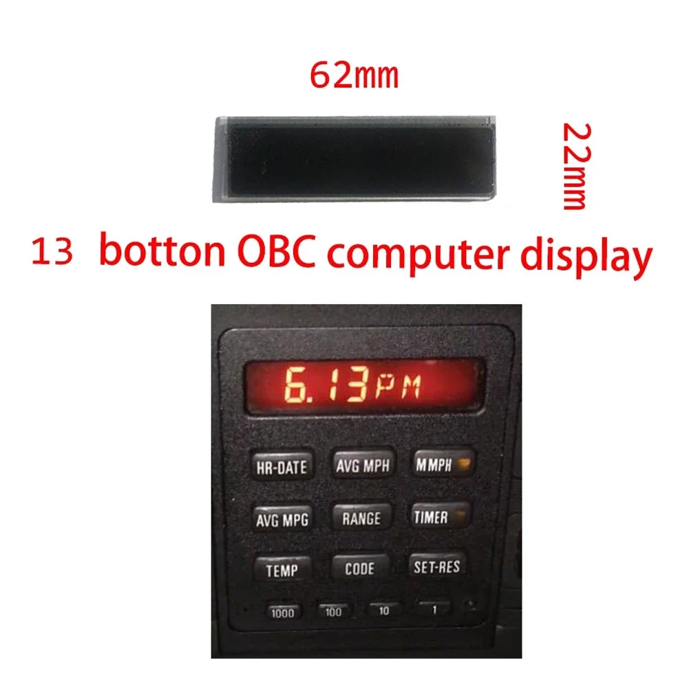 Car Clock LCD Screen LCD Display Screen Button OBC Clock BC2 22x62mm/0.87x2.44inch for BMW E30 E28 E24 13