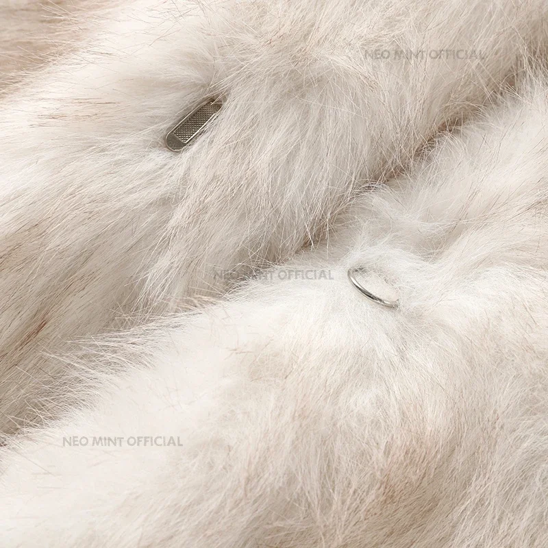 Neo Mint Vintage Luxury Long Faux Fox Fur Coat Women 2024 Winter Warm Fluffy Fur Jacket Female Street Furry Outerwear Overcoat 6