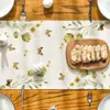 Easter Bunny Eggs Butterfly Floral Linen Table Runner Holiday Party Decor Spring Kitchen Dining Table Runner Easter Decorations 5