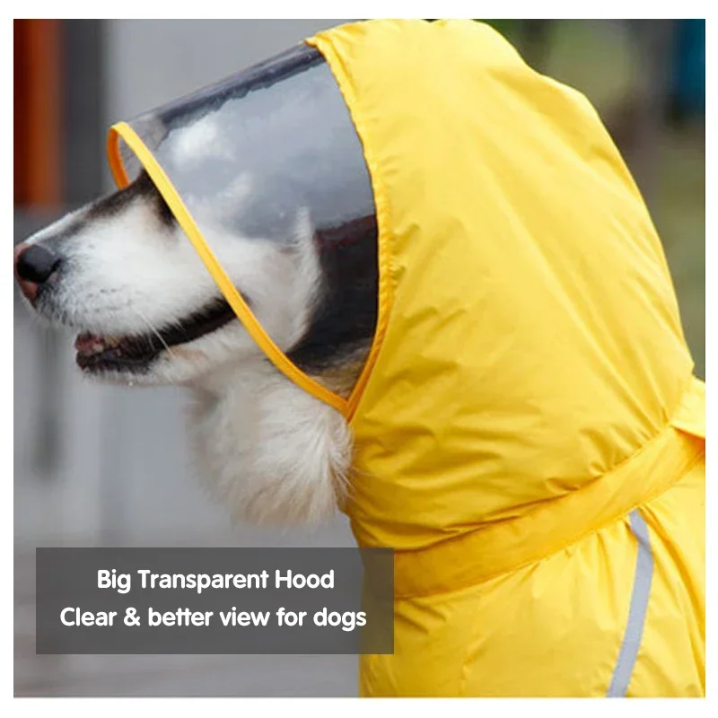 

Съемный дождевик для полного покрытия, одежда Хаски самоед с водонепроницаемым дождевиком, большая куртка с капюшоном для собак