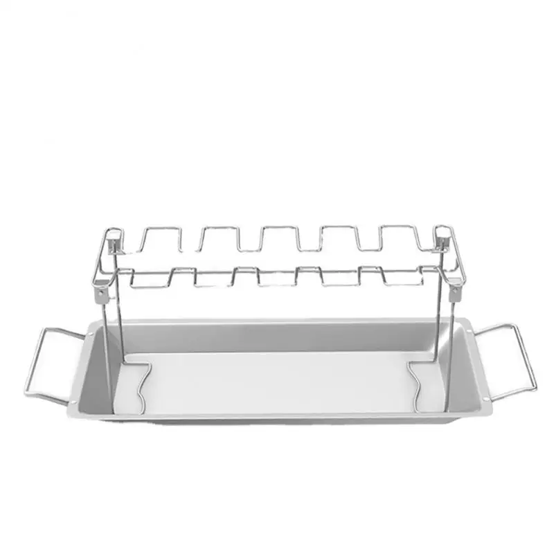 BBQ Beef Chicken Wing Leg Grill Barbecue Cooking Rack Non-Stick Stainless Steel Barbecue Drumstick Oven Roaster Stand