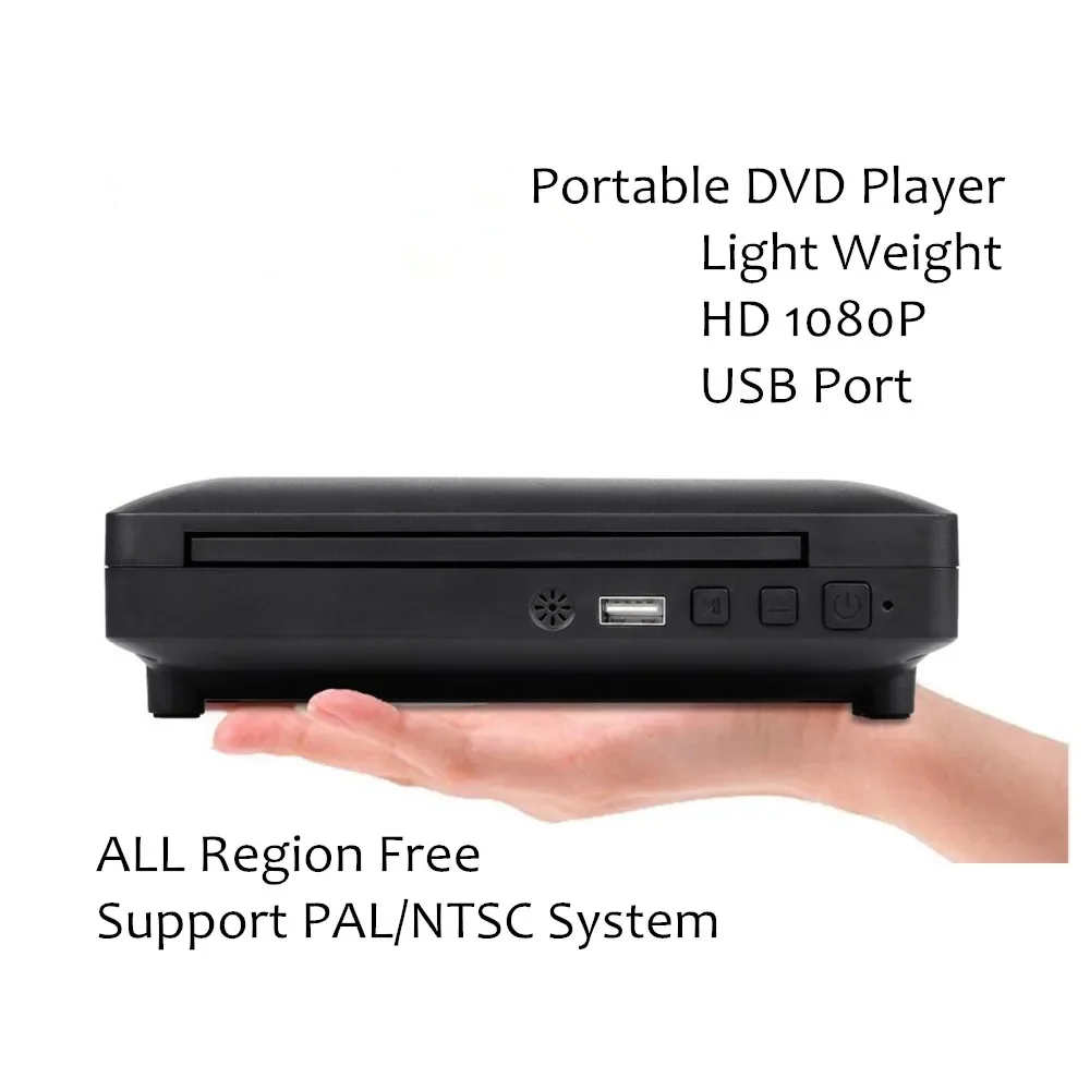 

Small Compact Portable DVD Player External USB and Hdmi Port Support CD VCD DVD Disc Used in Home Travelling Camper RV Hot Sale