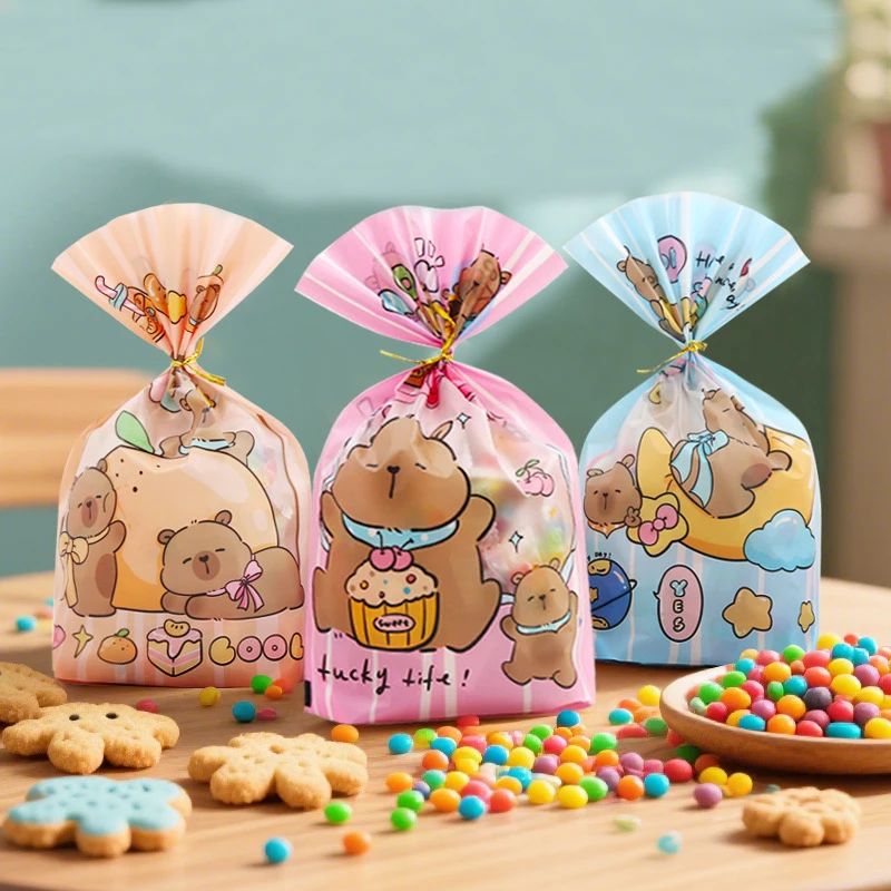 10-30PCS Capybara Sacchetti per bomboniere Sacchetti per bottino a tema animale carino per il compleanno Baby Shower Caramelle Dolcetti Borsa per regali Decorazioni per feste  15