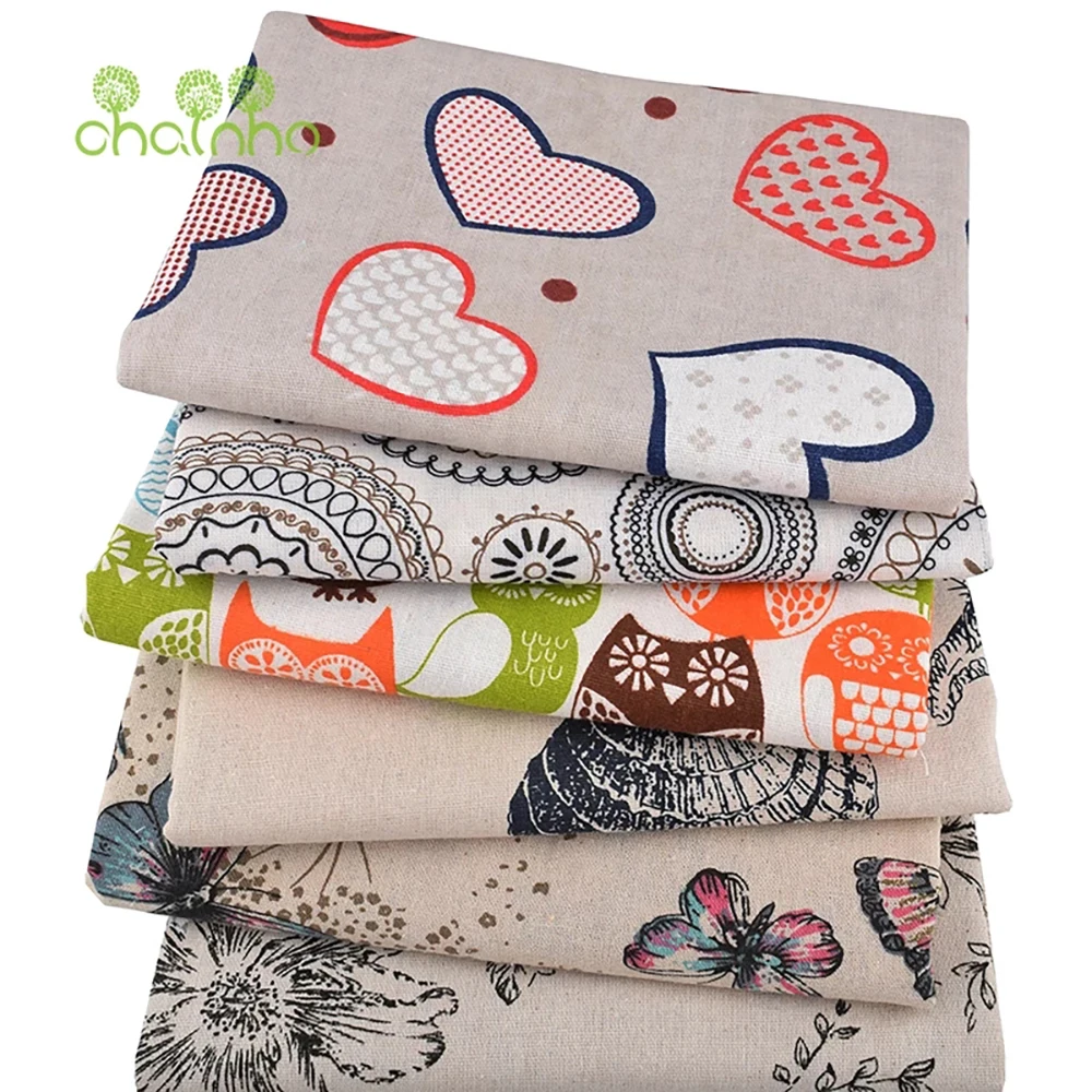 Chainho,Printed Cotton Linen Fabric,DIY Sewing & Quilting Material,For Sofa,Table Cloth,Curtain,Bag,Cushion,Furniture Cover CL05