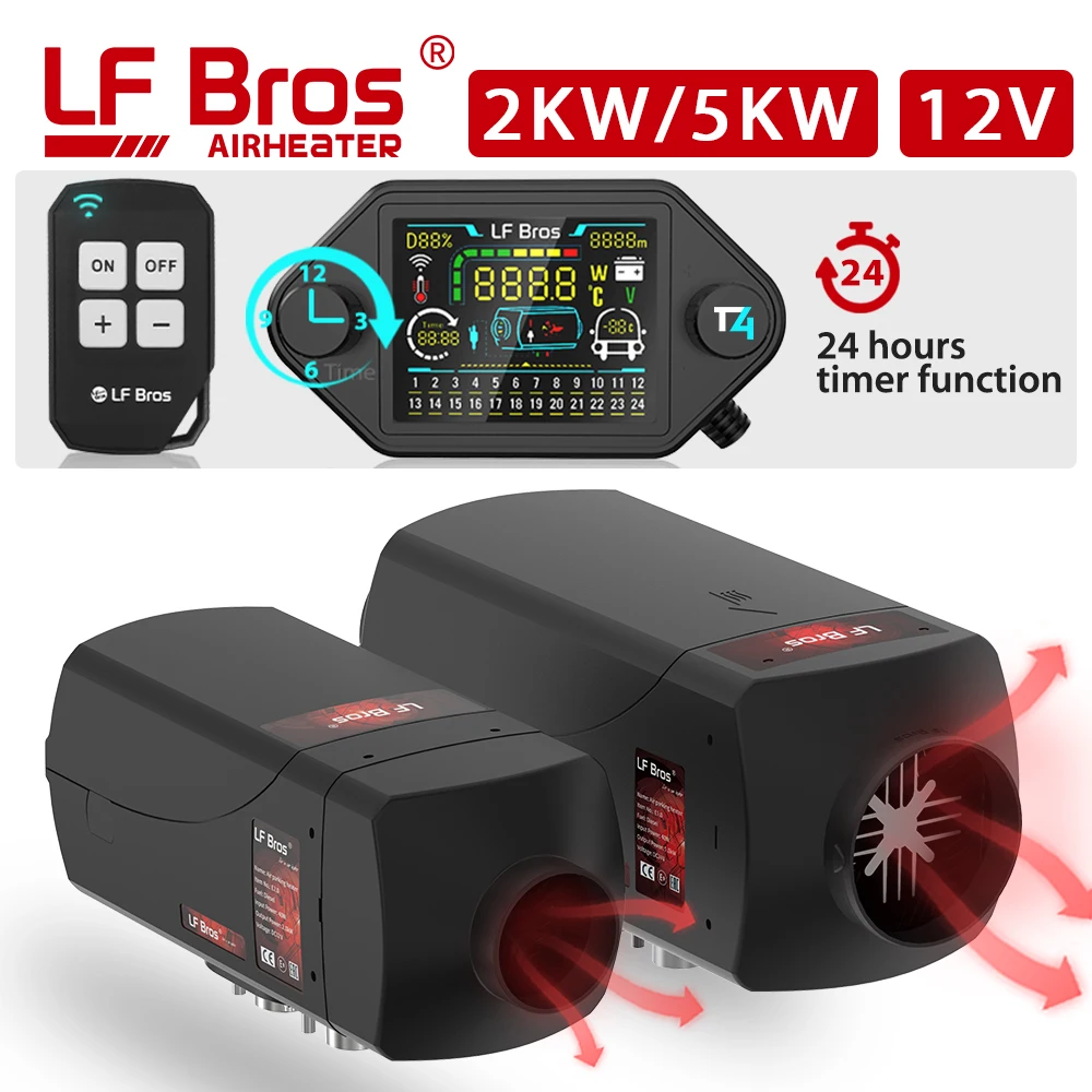 LF Bros Car Air Diesel Standheizung 12V 2KW 5KW LCD-Bildschirm mit  Knopf-Timing-Controller, 50 m Fernbedienung - AliExpress