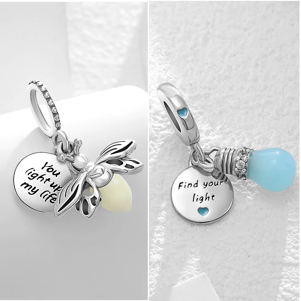 Glow-in-the-dark Firefly Lightbulb Beads for Women's Jewelry DIY