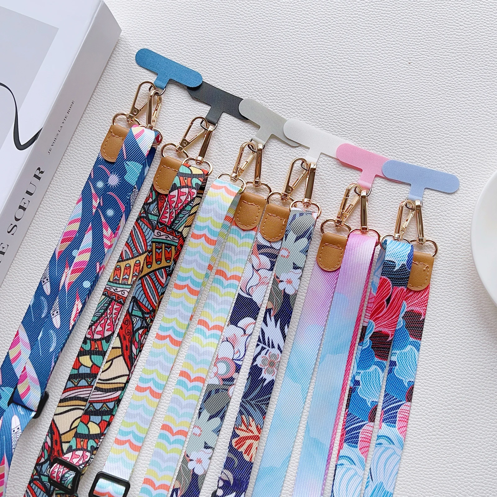 Retro Pattern Crossbody Phone Strap with Adjustable Length - Universal Antilost Neck Lanyard