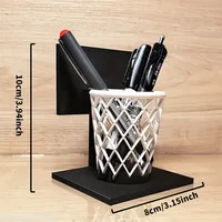 3D Printed Basketball Hoop Pen Holder, Desktop Stationery Organizer with Black Base & White Mesh, Space-Saving Office Desk Decor 6