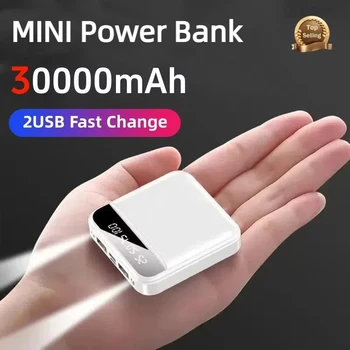 30000mah Large Capacity Mini Power Bank Super Fast Charge Built-in Cable Portable External Battery For Samsung iPhone 2025 1
