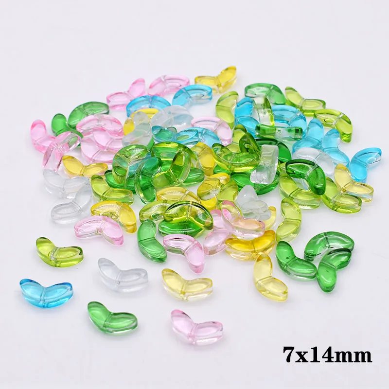 30pcs 9mm Multicolor Glass Tulip Flower Beads