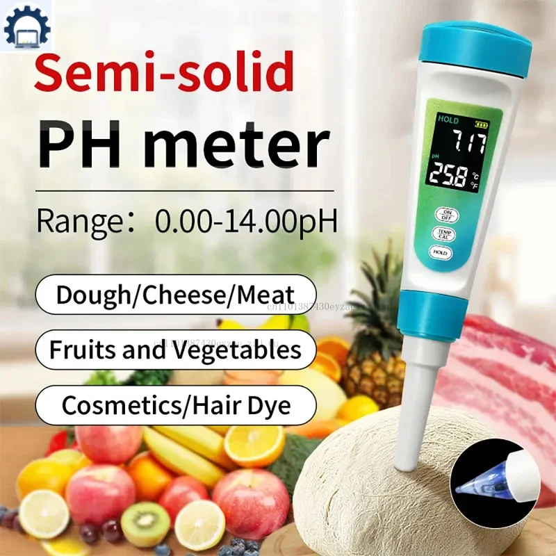 ZJ LCD 디지털 식품 PH 측정기 과일 고기 반죽 우유 치즈 물 PH 테스터 감지기 모니터 물 품질 측정기 온도계