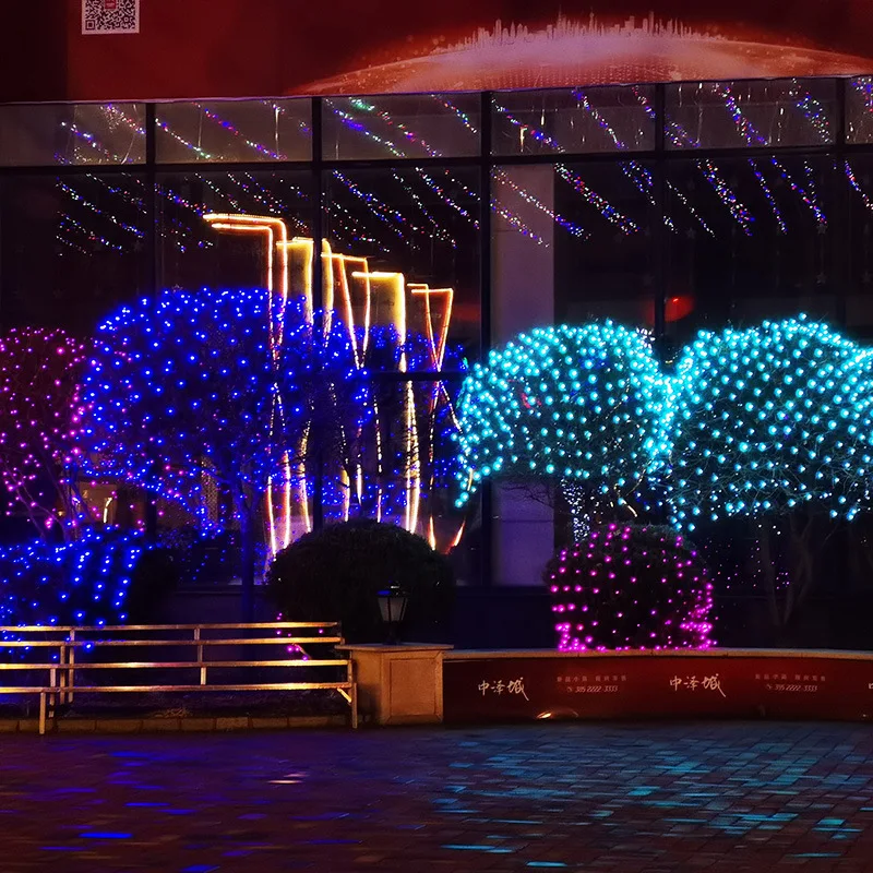 Red de pesca al aire libre, luces de hadas navideñas, cortina de guirnalda de calle de jardín, árbol de boda, Ramadán, 4m x 6M, 1,5 M x 1,5 m, 2x3M