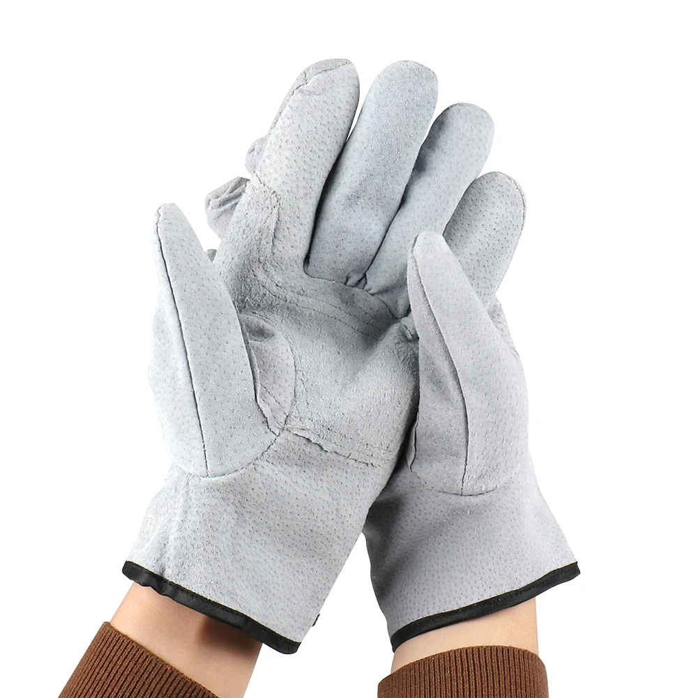 Work Gloves Cowhide Leather Welding Gloves Heat Resistant Security Protection Safety Work for Welder Cutting Gardening